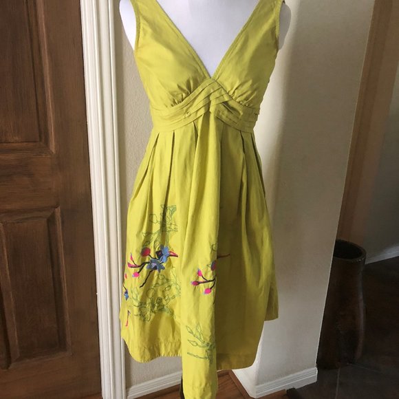 Eshakti Fit & Flare Dress Floral Embroidered Size Small Custom Green - Picture 8 of 8